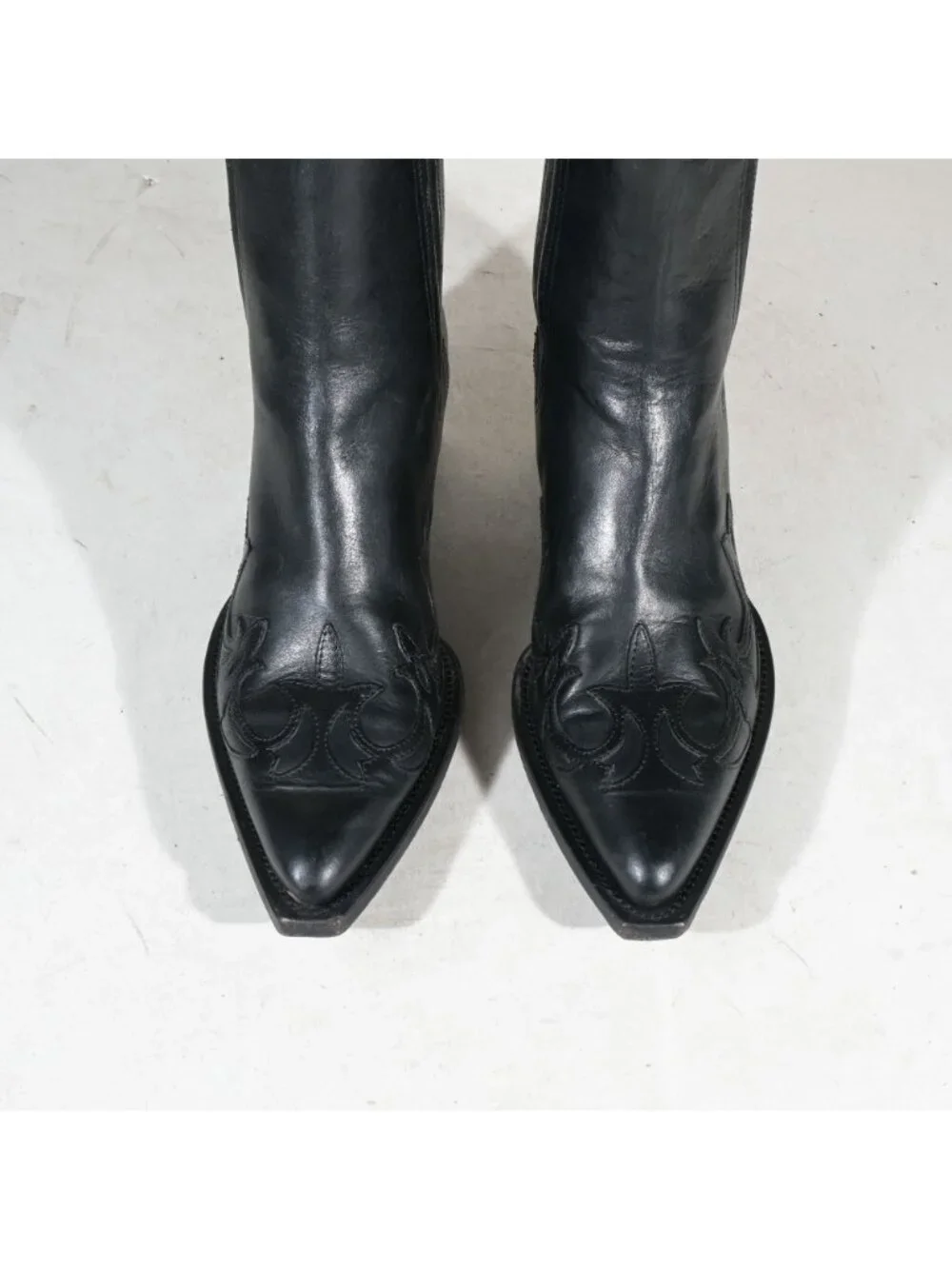 Golden Goose Black Leather Western Chelsea Ankle Boots Italy Womens 39 - Picture 5 of 9